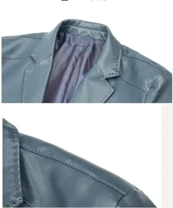 Nuovi uomini blazer in vera pelle giacche abiti slim fit cappotti qualità maschile business casual abiti in pelle di pecora giacche 4XL