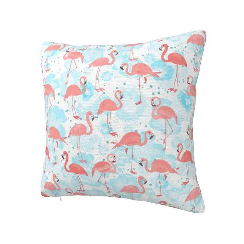 Seamless Pattern With Pink Flamingo Pillow Cover Home Decor Cushion Case Throw Pillow for Living Room Double-sided Printing