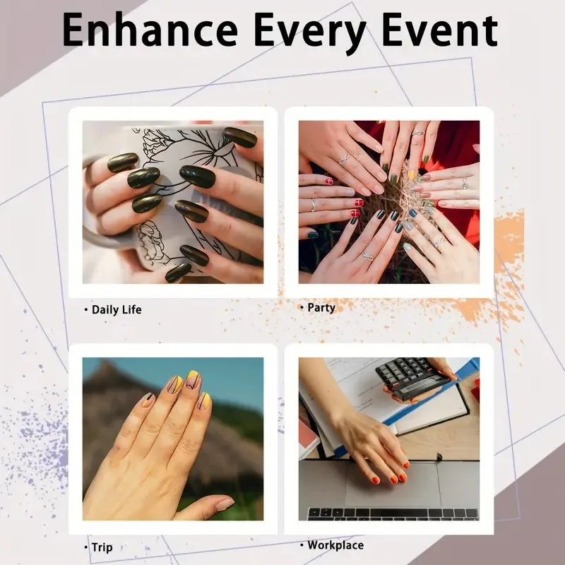 8 ورقة مسمار كامل التفاف شرائط طلاء الأظافر الوردي مسمار بريق ذاتية اللصق هلام مسمار ملصق المرأة الذاتي مستلزمات الأظافر مجموعة أدوات مانيكير #6