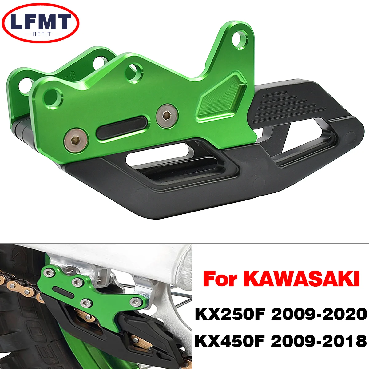 Motorcycle CNC Aluminum Chain Guide Guard Protector For Kawasaki KX-250F KX-450F KX 250F 450F KX250F 2006-2020 KX450F 2006-2018