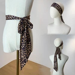 Latin Dance Accessories Leopard Band Women Hairnand Belt Dual Purpose Rope Rumba Cha Cha Samba Dance Clothing Ornament DNV22053