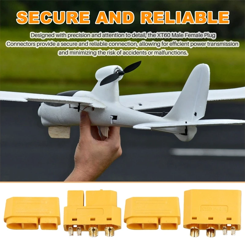 5Pair XT60 (2+4) Male Female Plug Connector With Signal Pin And Sheath Solder Wire Accessories For RC Model Airplane