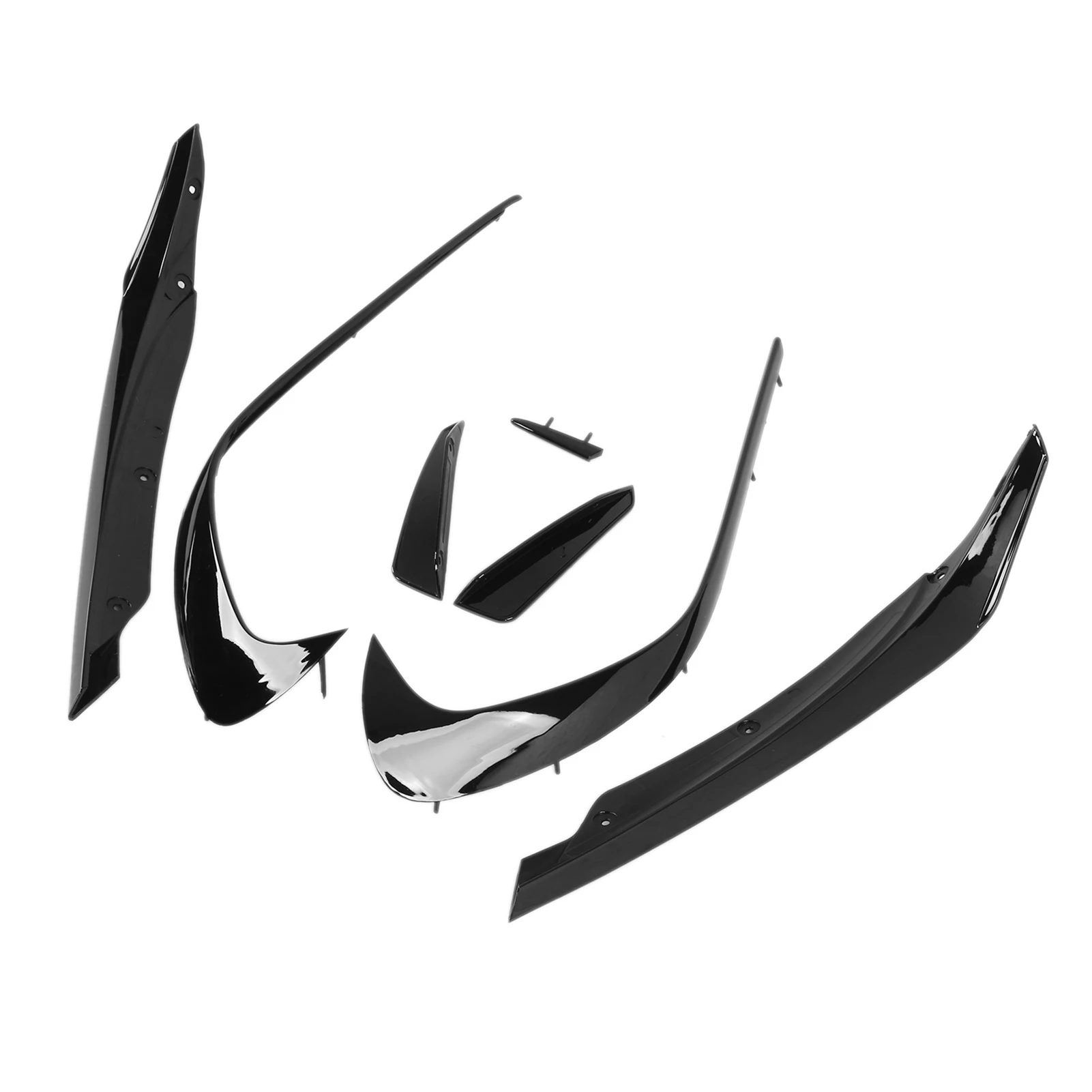 Front Bumper Aero Kit Bumper Aero Lip Simple Installation ABS Gloss Black Improve Aerodynamics for Car