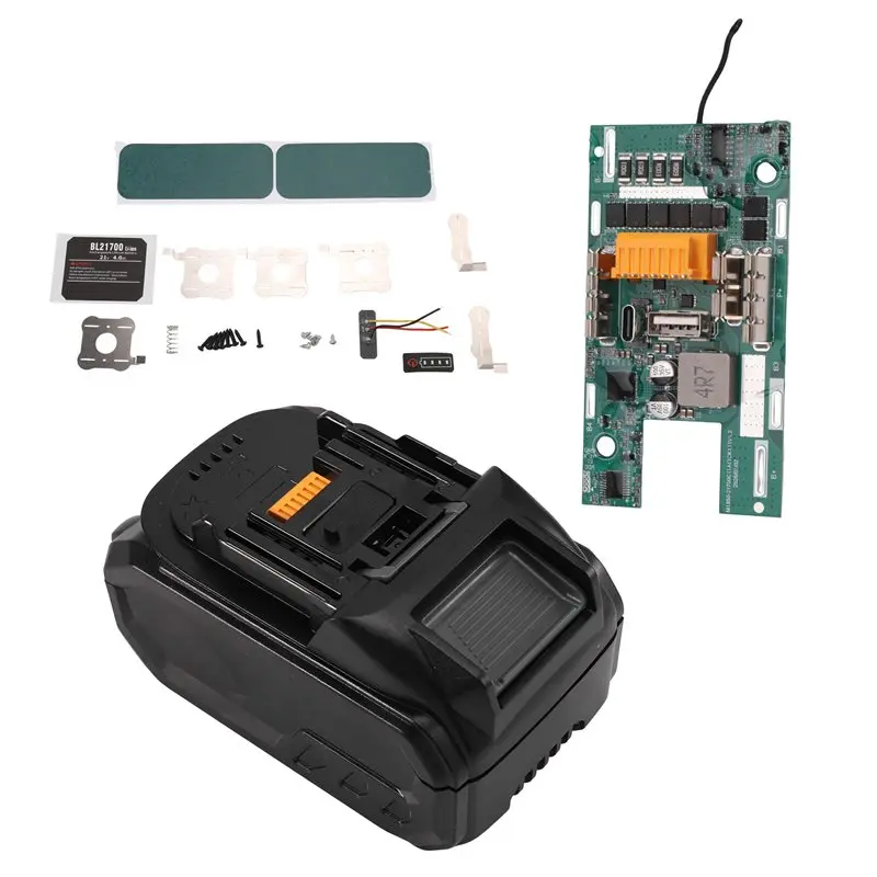 ABGH-For Li- Battery Charging Protection Board 10X21700 Battery Case Kit Type-C+ USB For 21V Power Tools 4