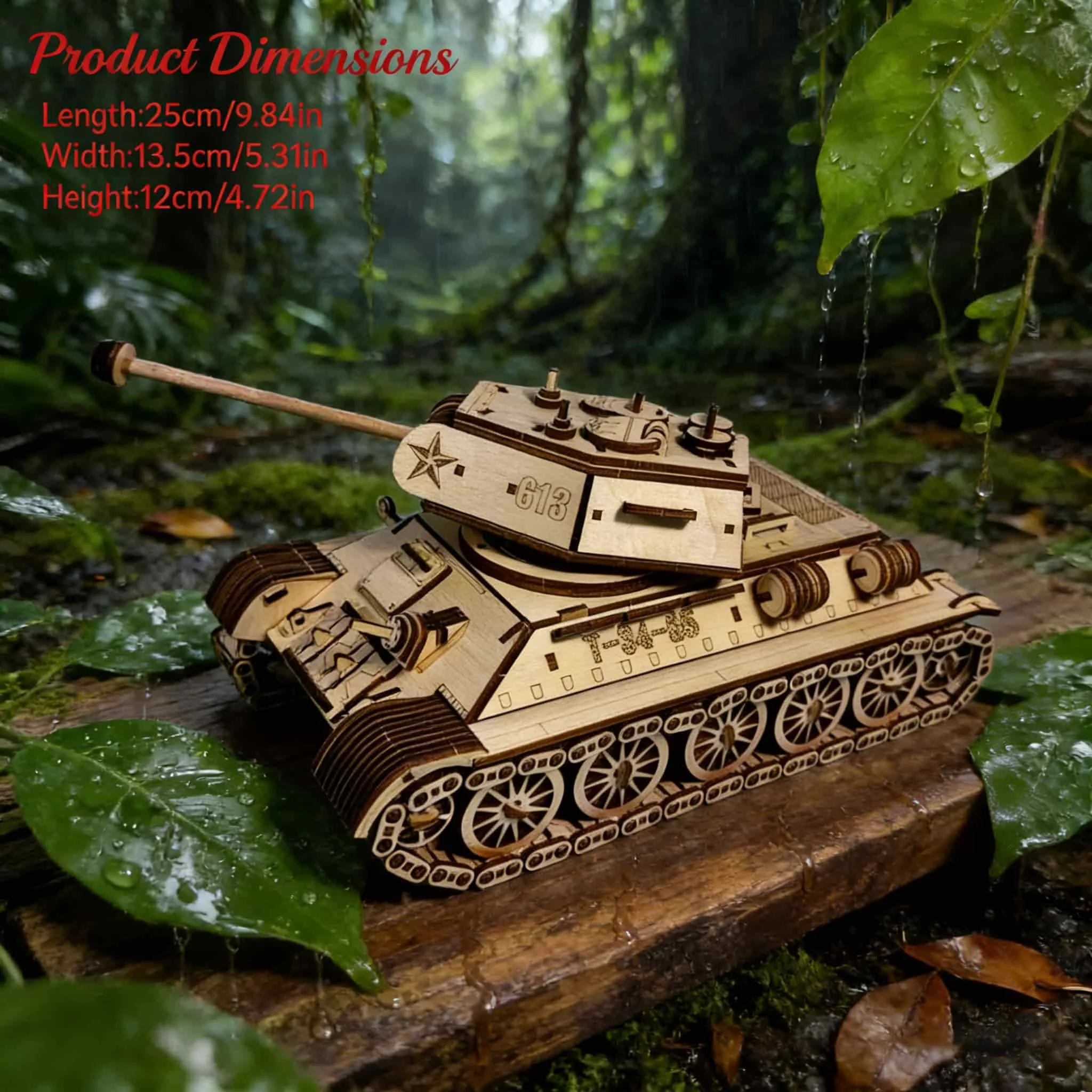 1 ชิ้น รถถังไม้ DIY ปริศนา 3 มิติสุดสร้างสรรค์ เหมาะสำหรับเป็นของขวัญวันหยุดหรือของตกแต่งบ้าน