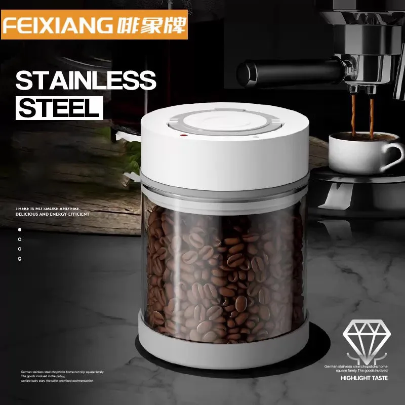

Coffee Beans Vacuum Sealed Steel Glass Grain Tea Nut Storage Kitchen Accessorie Moisture-proof Air Extraction