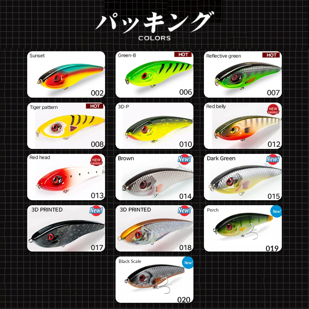 Hunthouse Jerkbait Pike Fishing Lure 11,5/14,5 cm 32/55 g Pencil Baits mit lautem Sound, langsam sinkend, für Bass Pesca Zubehör – Detail 13