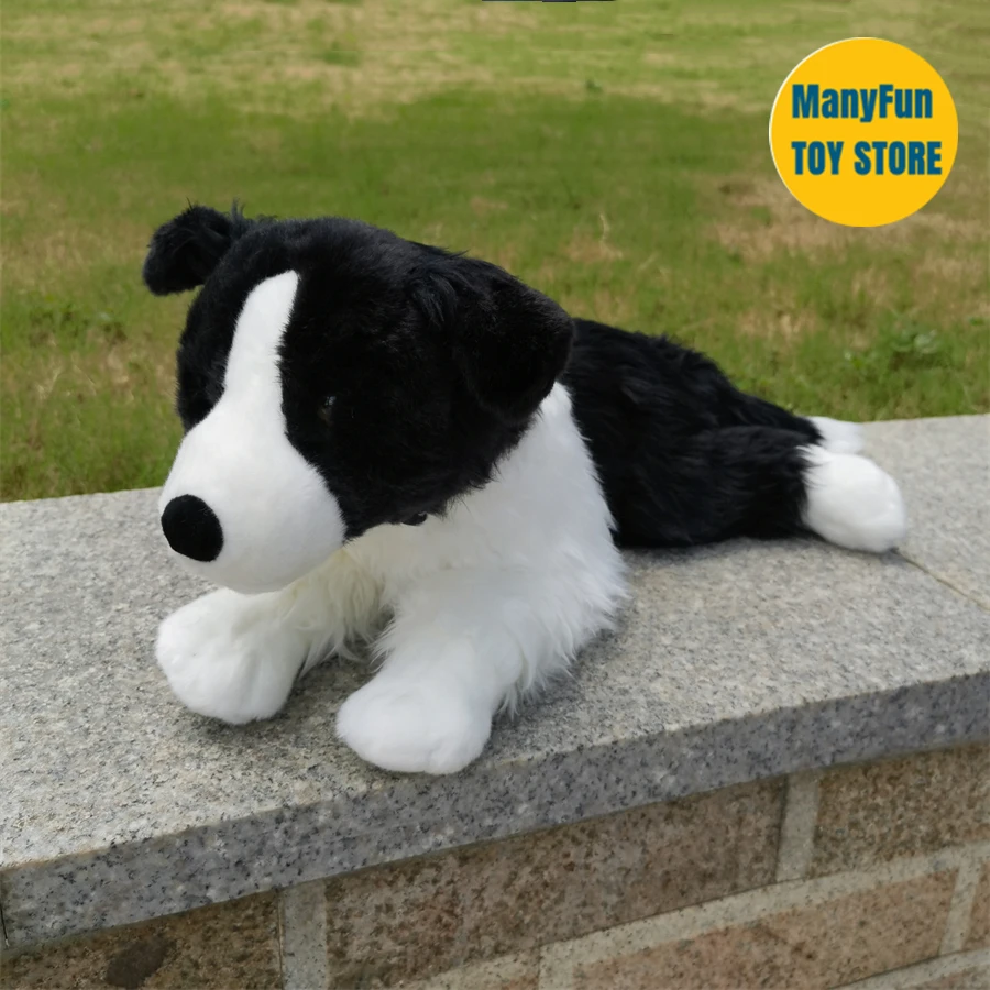 Border Collie High Fidelity Cute Plushie Shepherd Dog Plush Toys Lifelike Animals Simulation Stuffed Doll Kawai Toy Gifts Kids