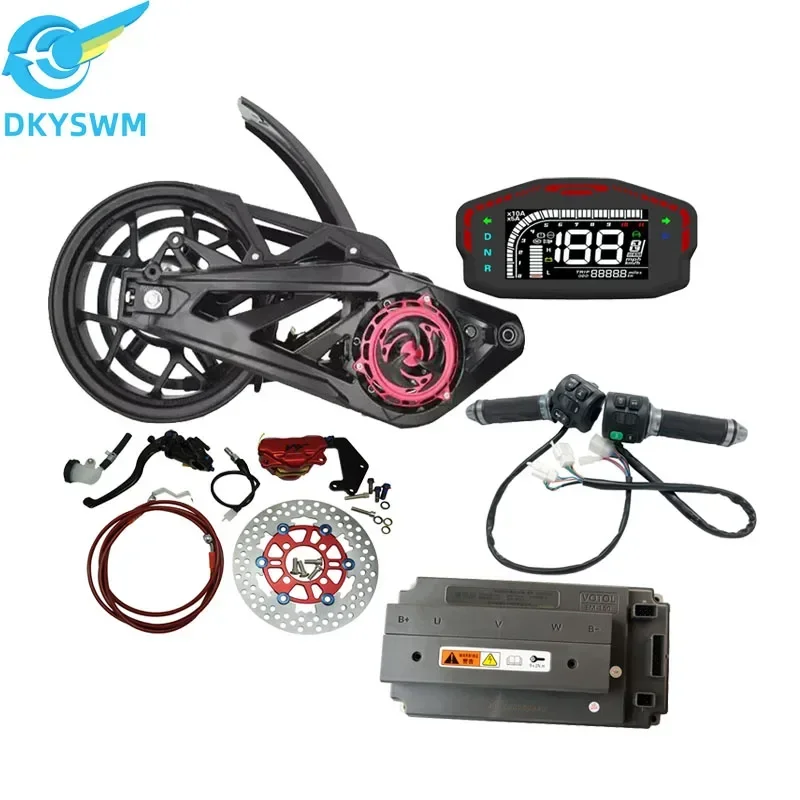 

DKYS 2000w 3000W 100kmh high speed medium drive electric bicycle motor assembly motorcycle modification 70H controller motor kit