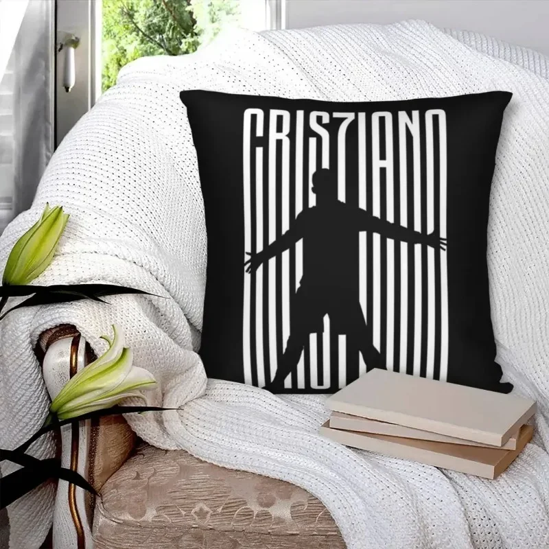 Cristiano Ronaldo Black White Pillowcase Polyester Creative Zip Decor Throw Pillow Case Home Cushion Cover