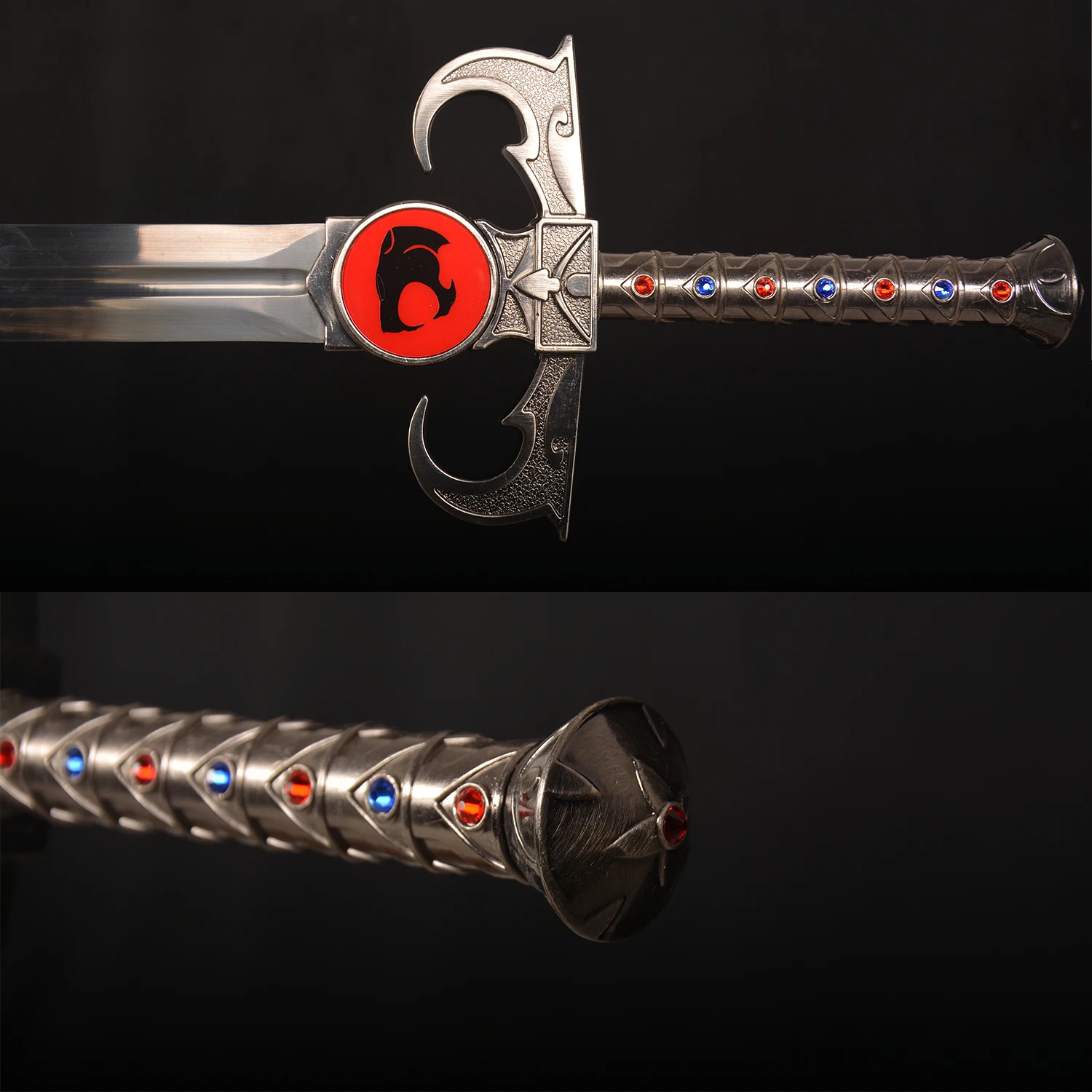 32's handgemaakte cosplay anime zwaard/oog van Thundera/Tygra middellange lengte/zwart