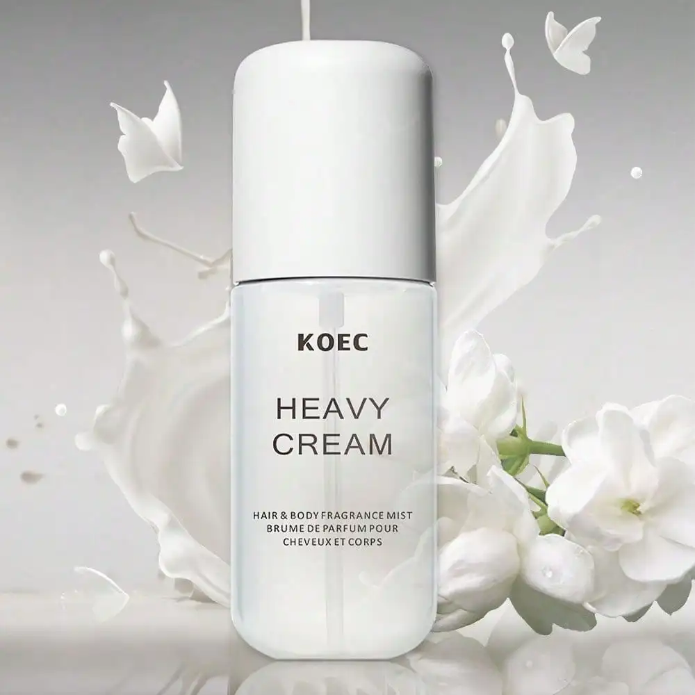 Hair & Body Fragrance Mist, KOEC Heavy Cream Scent, Balanced Layered Fragrance with Lemon Sugar, Jasmine & Vanilla Cream Notes, Soft Milky Floral Aroma for Skin and Hair