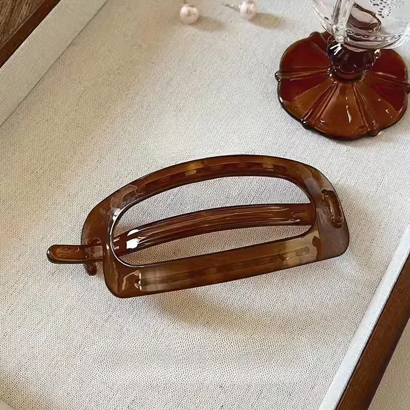 Elegante Ovale Acryl-Haarspange - Große, Vintage-Inspirierte Twist-Haarklammer für Damen | Schickes Haaraccessoire von Aylhfo – Detail 3