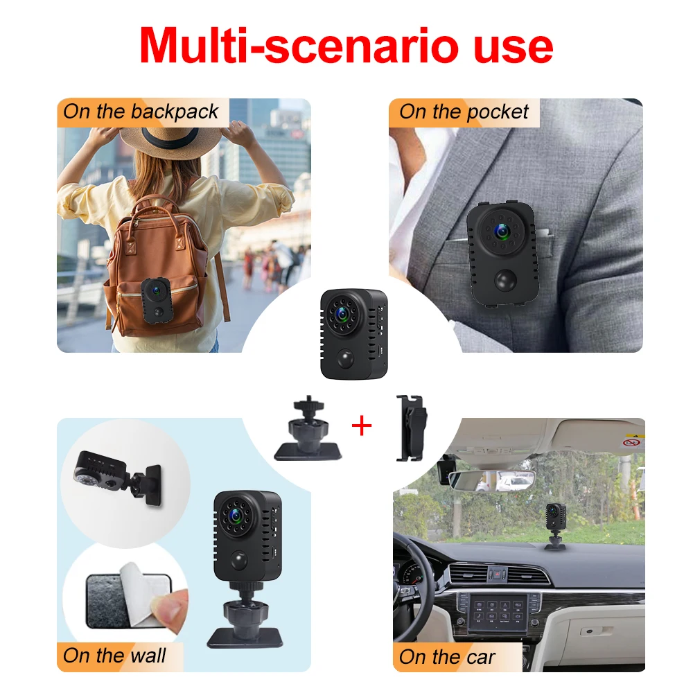 MD29 Mini Body Camera 1080P HD Smart Security Pocket Night Vision Motion Detection Camcorder For Cars Standby PIR Video Recorder