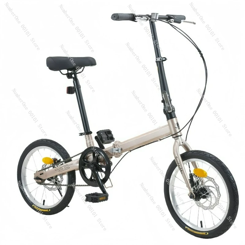 

Mini 16-inch Folding Single Speed Adult Unisex Children's Portable Bicycle for Primary and Secondary School Students Foldable