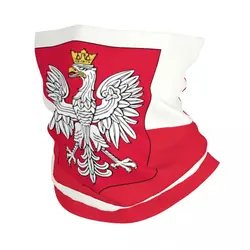 Kingdom Of Poland Flag Bandana Winter Neck Warmer Men Windproof Wrap Face Scarf for Hiking Polska Coat Of Arms Gaiter Headband