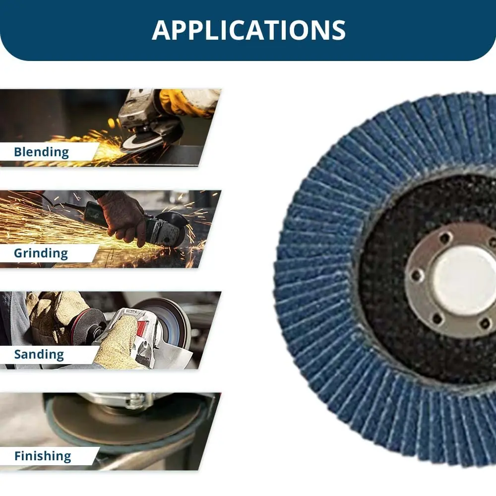 Benchmark  4.5" x 7/8" High Density Jumbo Zirconia Type 29 Flap Discs 4 1/2 for Angle Grinder, Sanding Discs, Finishing, Deburri