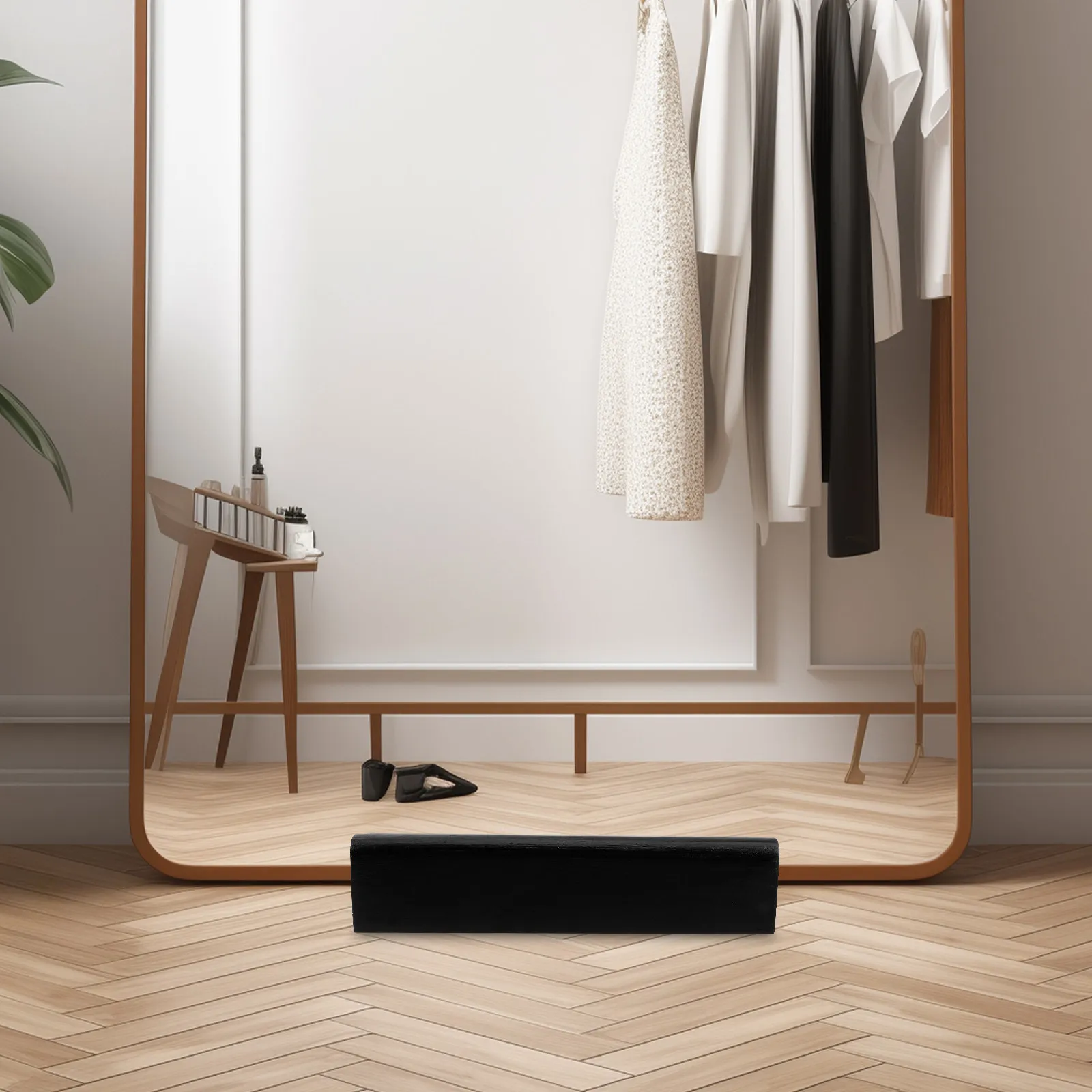 

Wooden Full Length Mirror Stand Floor Mirror Holder with Anti-Skid Base Smooth Polished Design for Home Decor Artwork Display