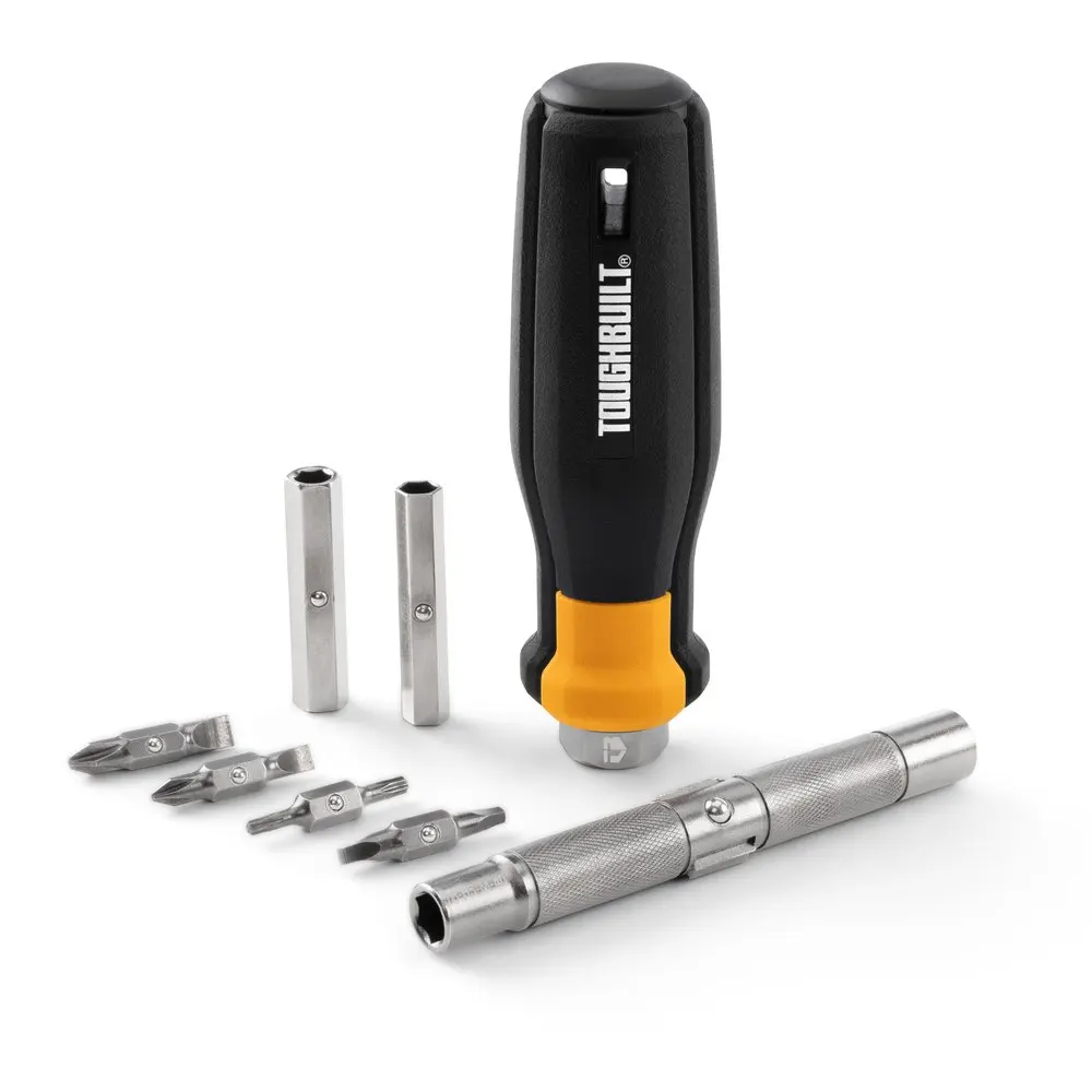 TOUGHBUILT TB-H5-M-40 12-in-1 Multi-Bit Driver(8 pcs) with 4 Double-ended Popular Tips Multifunctional Screwdriver Set