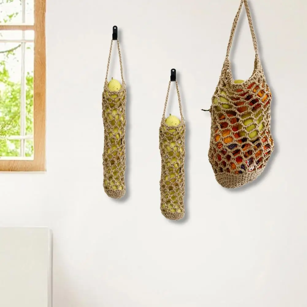 Vegetable Bag Hanging Reusable See-through Hollow Out Breathable Storage Large Capacity Ginger Ginger Fruit Storage Net Pouch