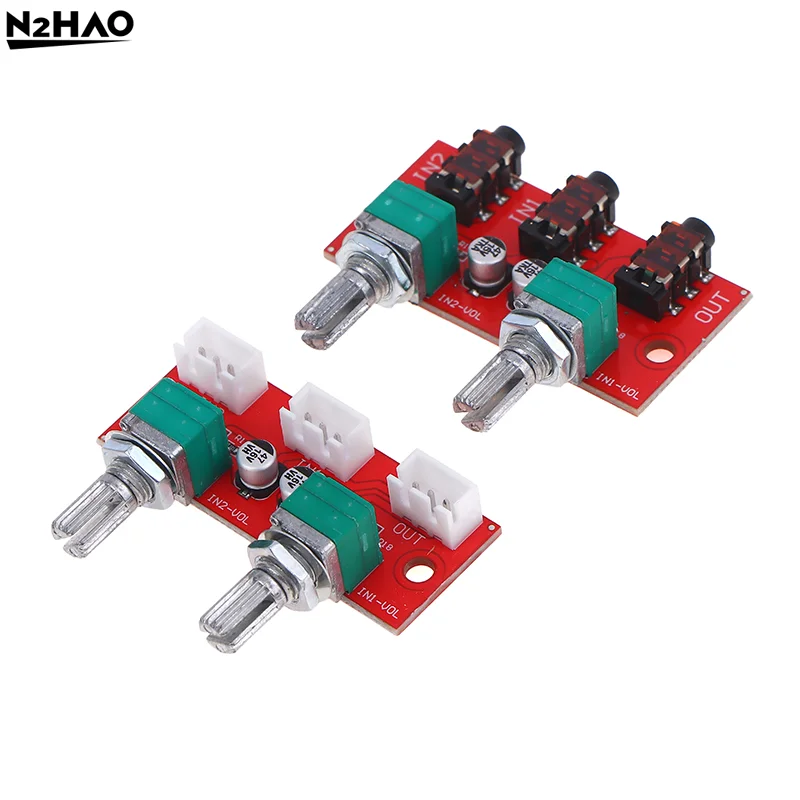 High Quality Dual Channel Stereo Passive Audio Mixing Board Signal Mixer 2 Way Input 1 Way Mixed Output