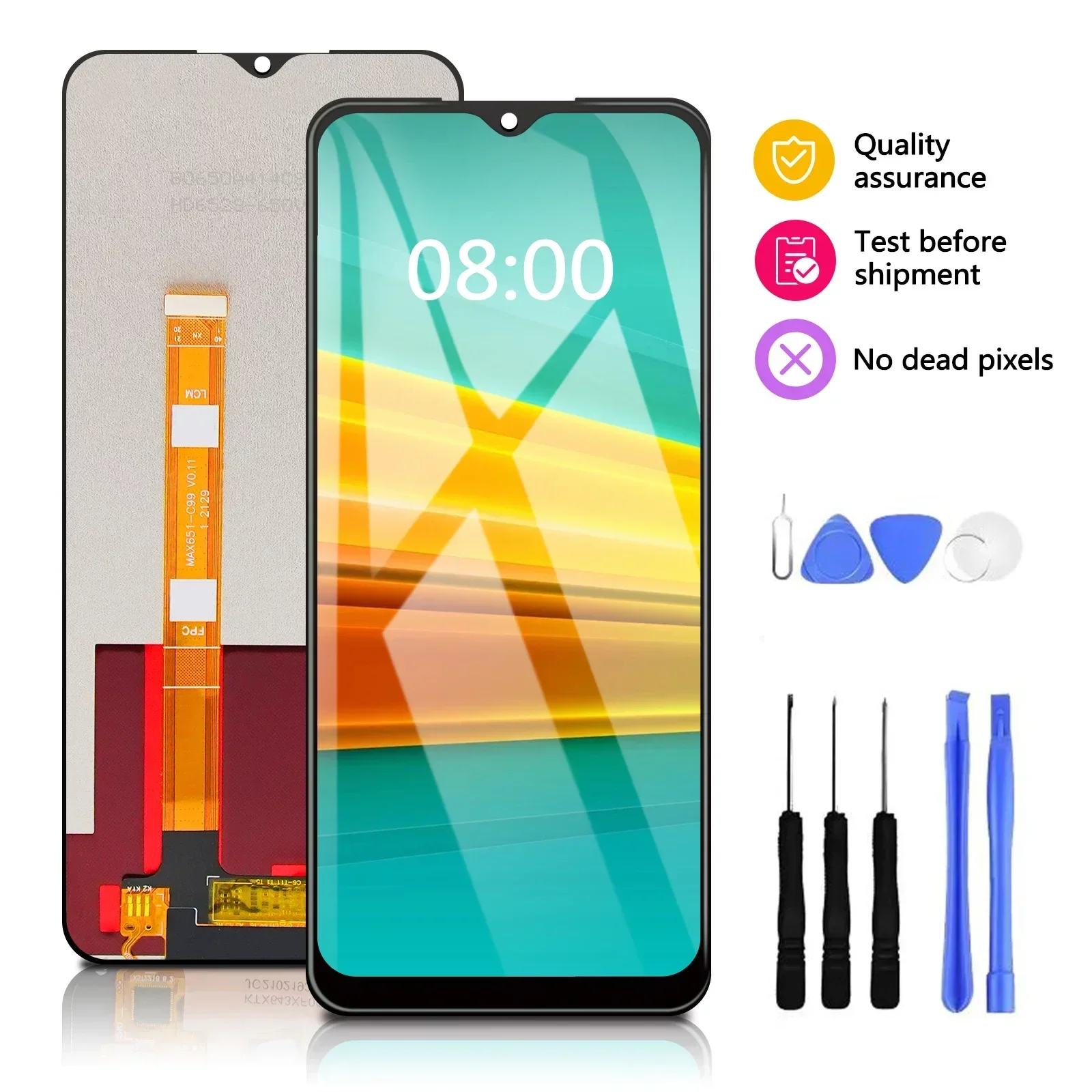 6.5 "สำหรับ LCD OPPO C21Y RMX3265 RMX3263 RMX3261 RMX3268อะไหล่ประกอบดิจิไทเซอร์หน้าจอสัมผัส