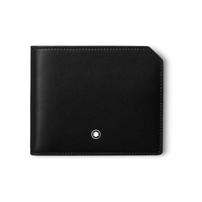 MONTBLANC Grain Calfskin Wallet Men's Black 130048