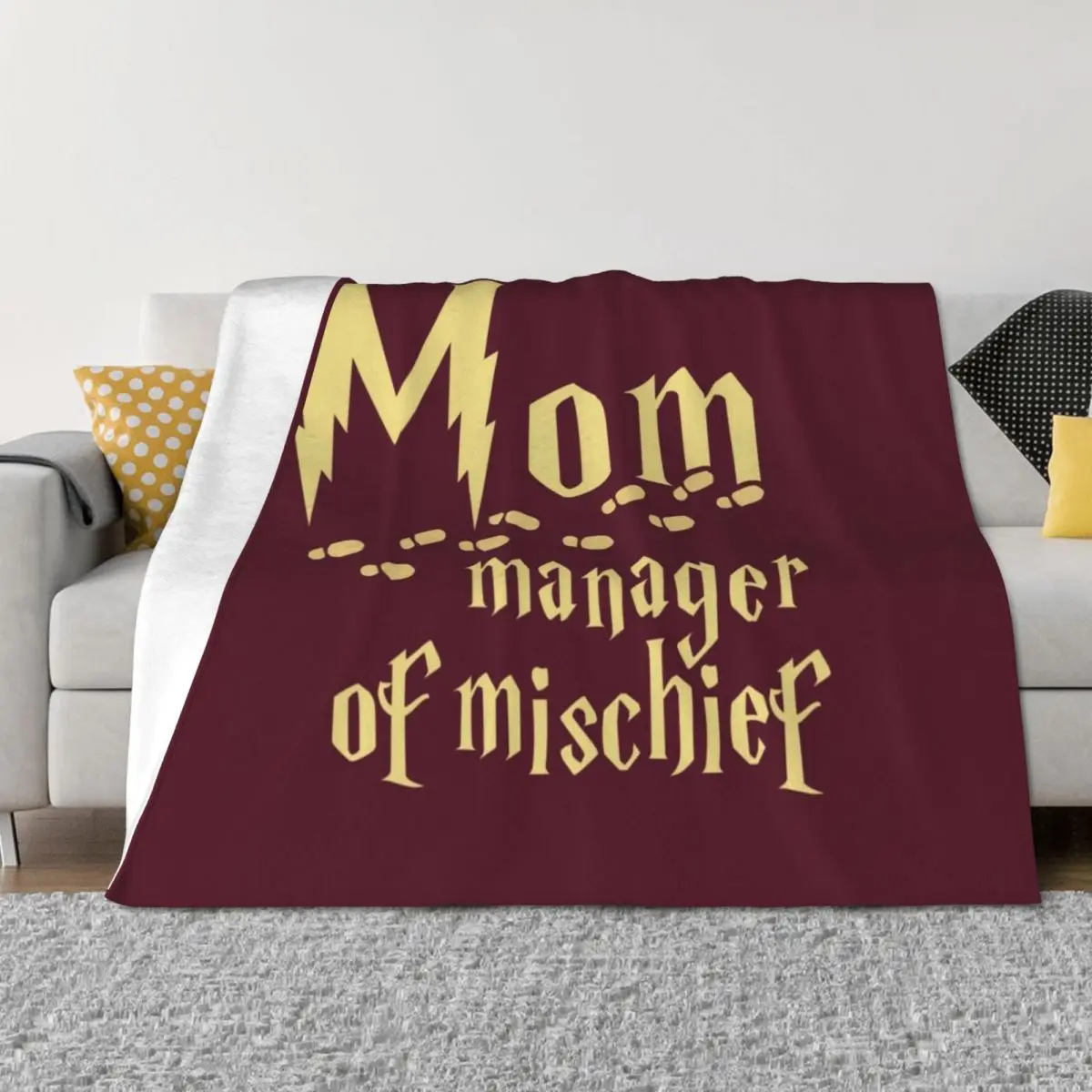 

Mom manager of mischief Throw Blanket Loose Large Baby Soft Plaid Blankets