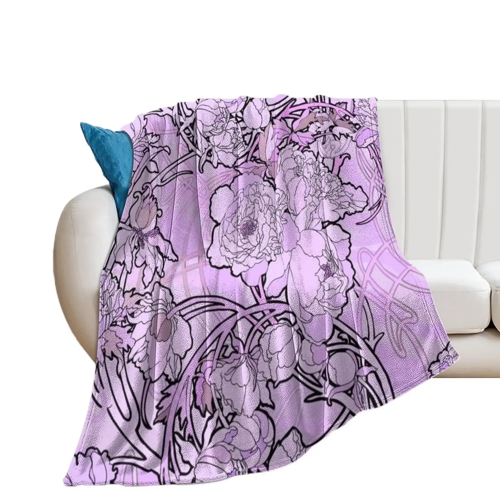 

Alphonse Mucha - Flowers, (1860-1939),No,06. Throw Blanket Sleeping Bag Custom valentine gift ideas Blankets