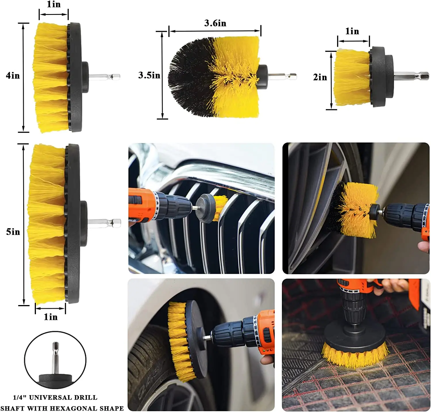 23Pcs Car Wash Cleaning Tools Kit Car Interior Drill Brush Set Car Cleaning Tools With Detailing Tire Brush Towels