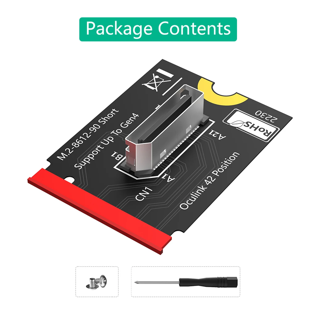 For M.2 NVME Key M to SFF-8611/8612 Adapter Card NVMe PCI-e 4.0 x4 to OcuLink SFF-8612 4i Host Adapter for U.2 U.3 SSD and eGPU