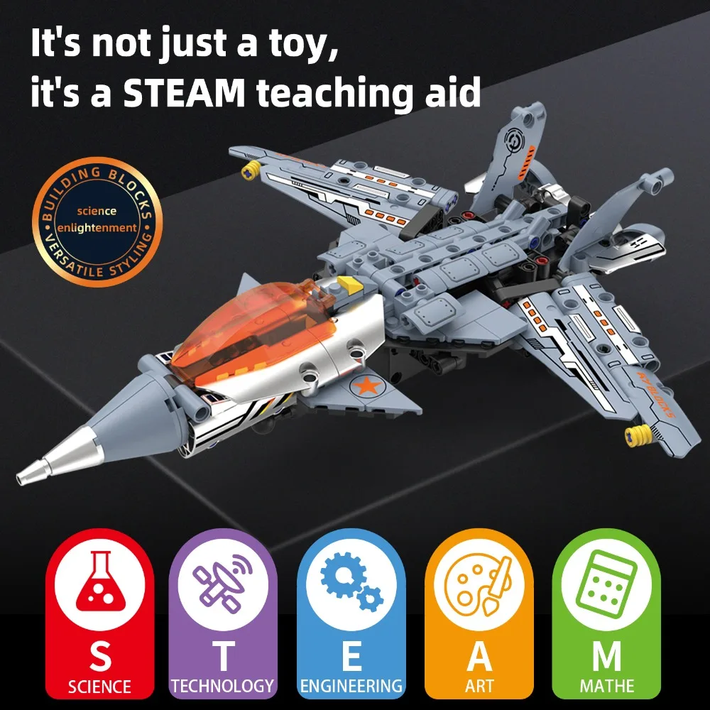 96231 334 pezzi Kit robot da caccia 5 in 1 Giocattolo STEM programmabile con telecomando con trasformazione di aerei per regali di Natale per bambini