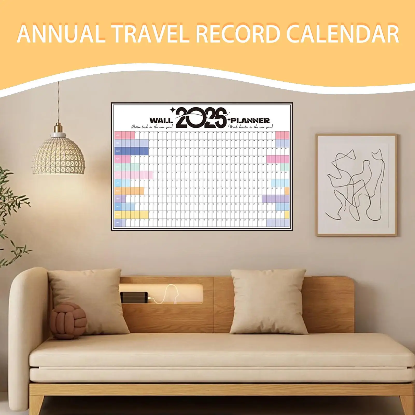 Calendario da parete Planner 2026 Grafico di pianificazione dell'organizzatore di grandi dimensioni Calendario da parete di grandi dimensioni per la cucina di casa dell'ufficio universitario della scuola dei bambini