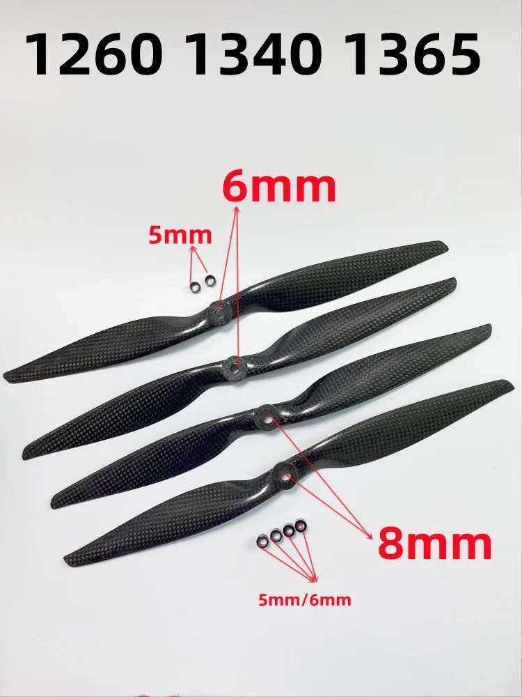 2PCS/Lot 1 Pairs 1260 1340 1365 12x6 13x4 13x6.5 Carbon Fiber Propeller APC Prop CW/CCW Compatible with RC Drone Quadcopter