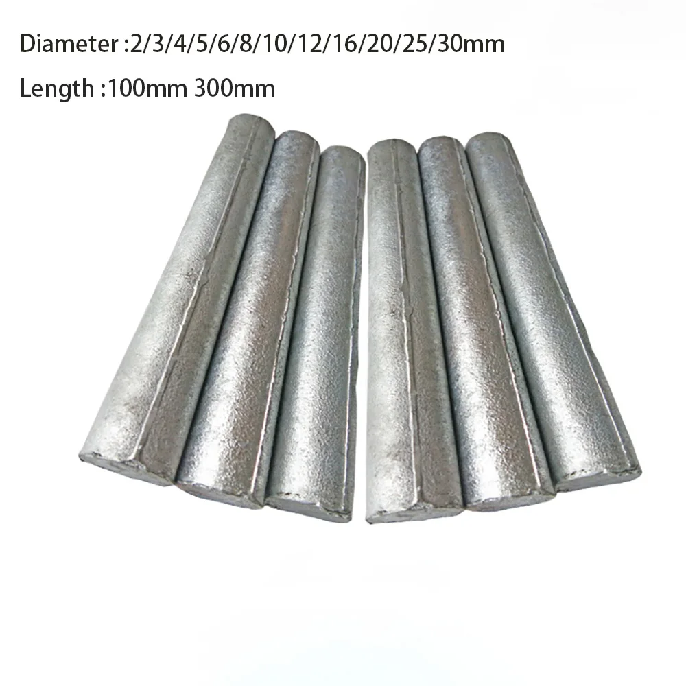 Zinc Rod Diameter 2/3/4/5/6/8/10/12/16-30mm Length 100mm 300mm High Purity Zn Ingot Round Bar Anode Electroplating DIY customize