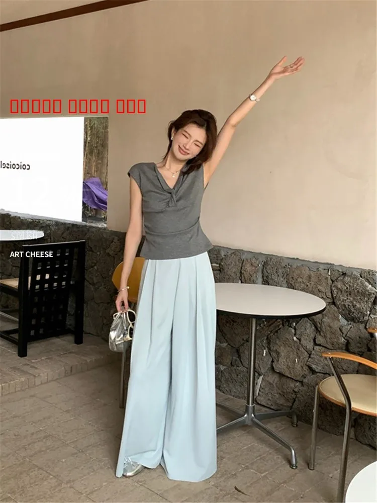 

Женские повседневные брюки с высокой талией и прямыми штанинами, простые и элегантные, весенне-летние, длинные, от бренда Cheese, для работы и повседневной носки