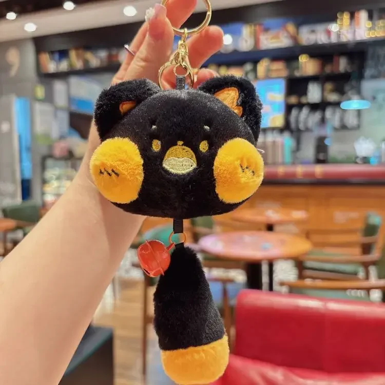 Llaveros de peluche con forma de campana de gato, muñeco de gato pequeño, colgante para mochila, diseño exclusivo, regalo de cumpleaños para amigo