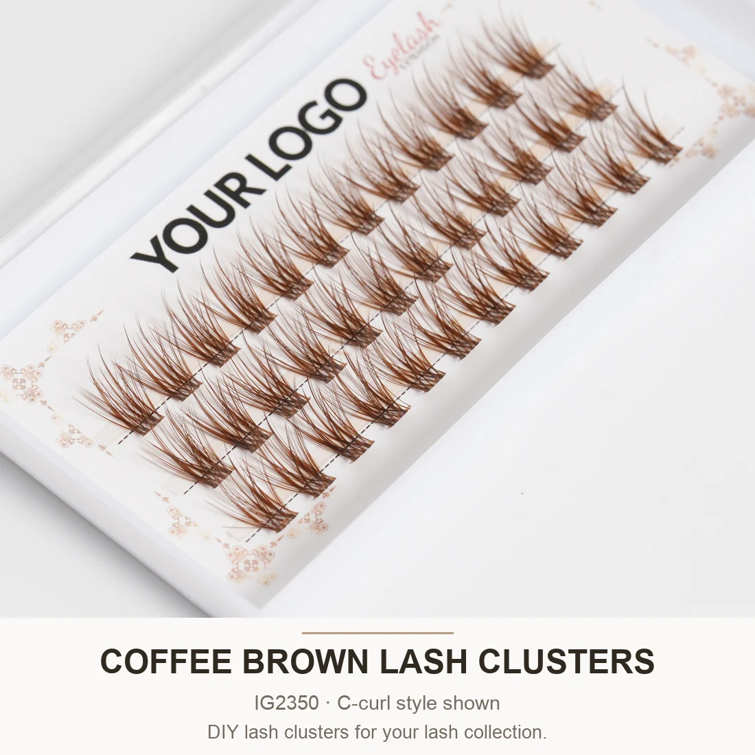 Braune DIY Cluster-Wimpern Selbstanwendbare Wimpernverlängerungen Natürliche Zarte Falsche Wimpern OEM Private Label Maßgeschneiderte Wimpern – Detail 1
