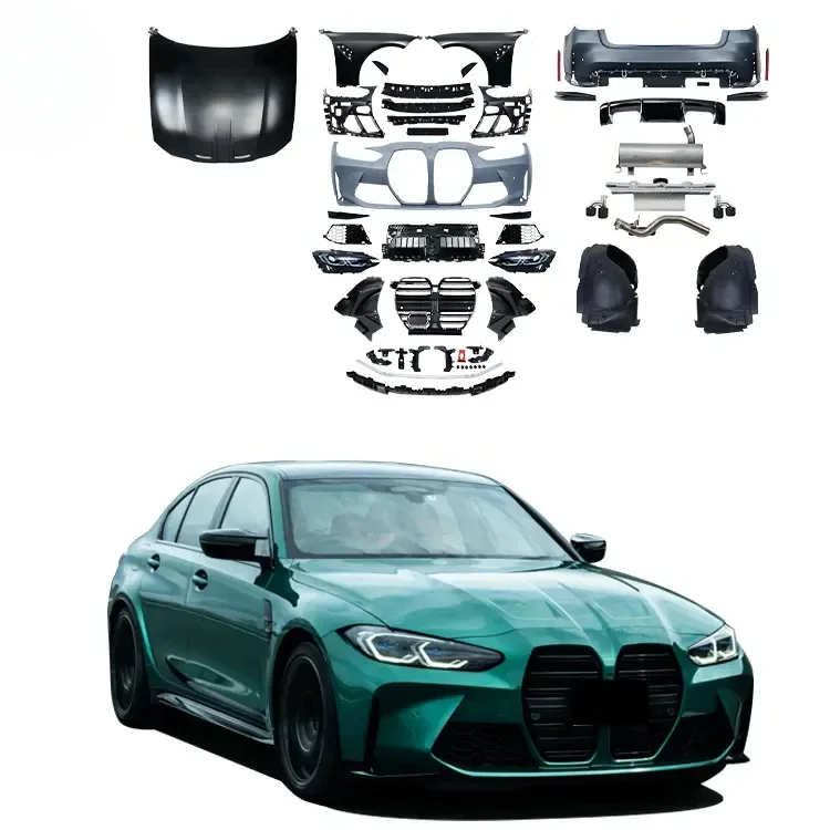 G20 G28 upgrade G80 M3 1:1 Wide Car body kit for  3 Series Bodykit with front bumper rear bumper Headlights Hood parts