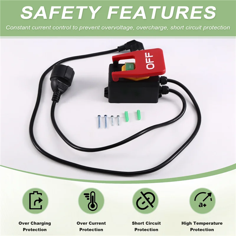

Ultra 250V Single-Phase On/Off Switch Safety Switch, Zero Voltage Switch With Socket Emergency Off Switch EU Plug