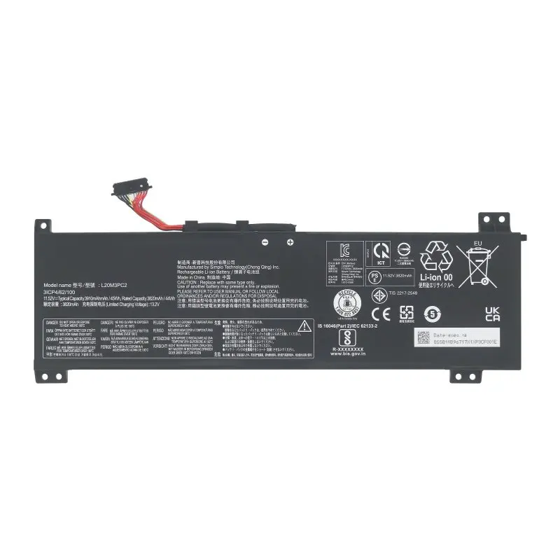 High quality Laptop battery L20C3PC2 L20M3PC2 L20L3PC2 L20D3PC2 For SSB10X55571 SSB11B96720
