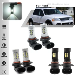 6PCS 6000K White H10 9005 9006 LED headlight Bulbs Fog Light Driving low beam high beam for Ford Explorer Expedition 2003-2006