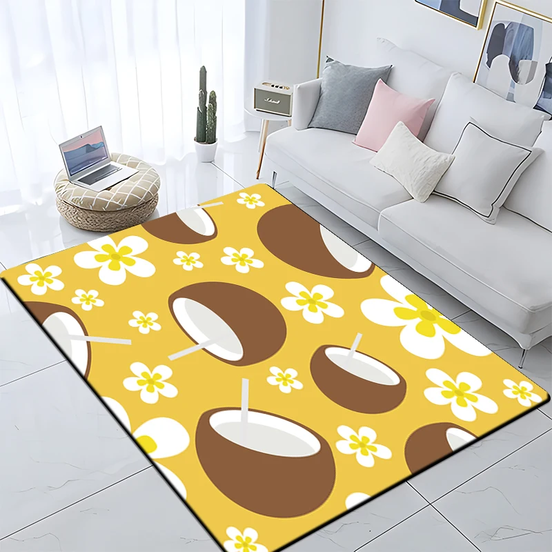 Cute Cartoon Print Carpet Yoga Living Room Doormat Living Room Area Rug Games Area Bathroom Floor Mat Children's Crawling Mat