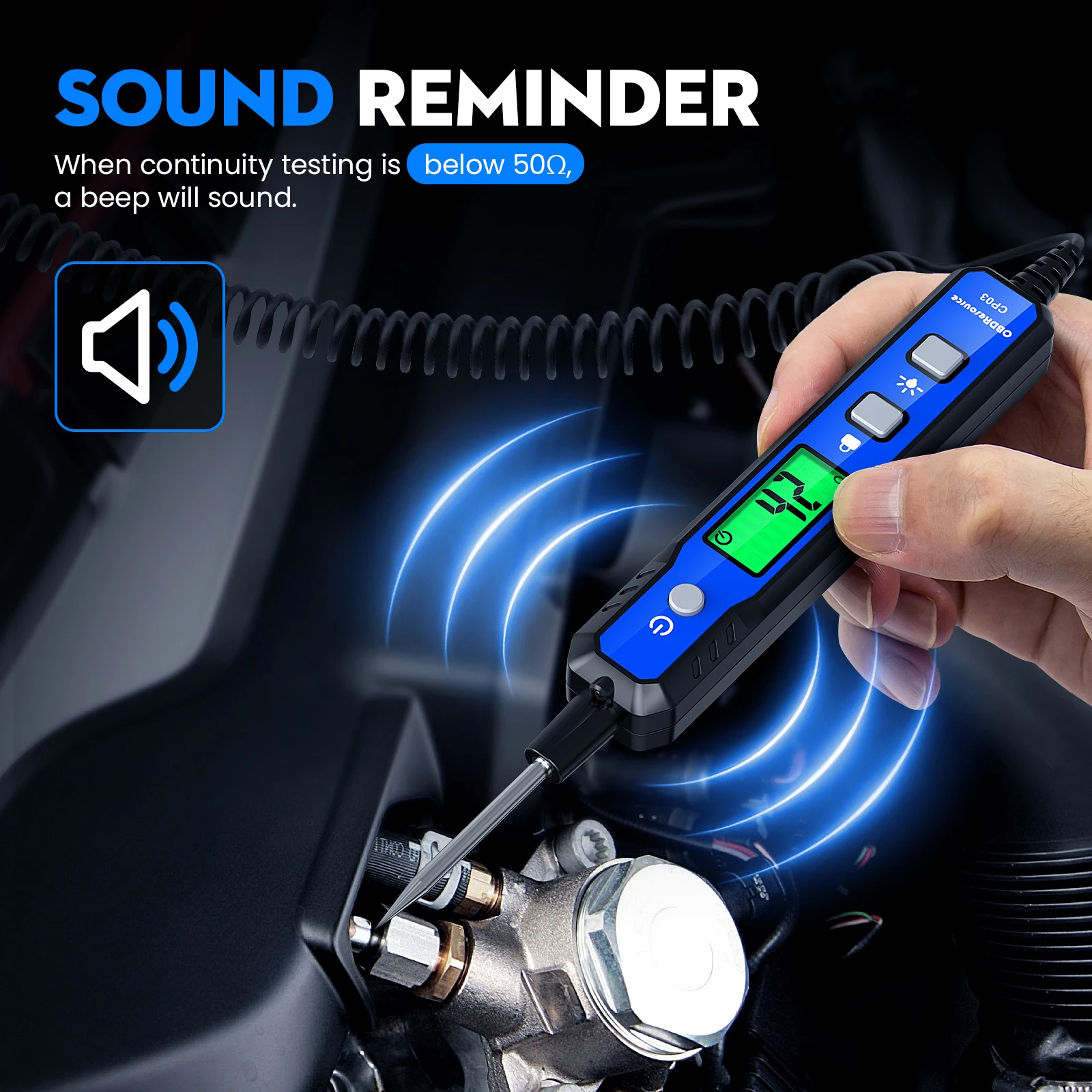 سيارة ذكي جهاز فحص الدائرة الكهربائية 0.8-100 فولت تيار مستمر جهاز قياس الجهد الكهربائي الرقمي سيارة استمرارية تستر السيارات فيوز تستر أداة تشخيصية #5