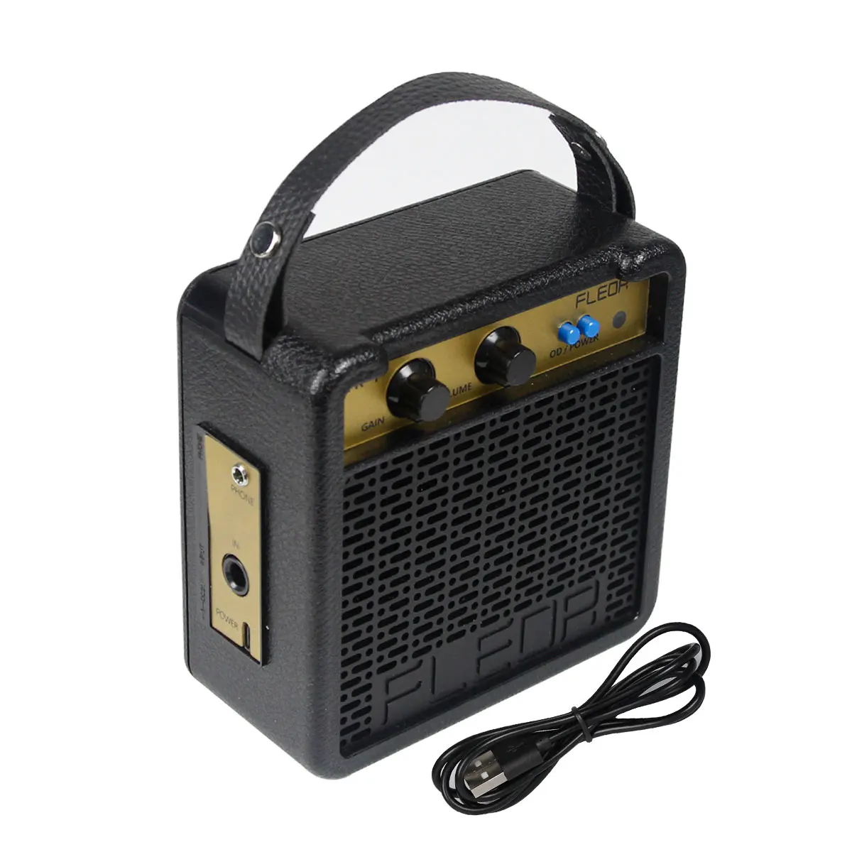 FLEOR Mini Guitar Amp 5W Electric Guitar Amplifier Portable Rechargeable Li-Po Battery