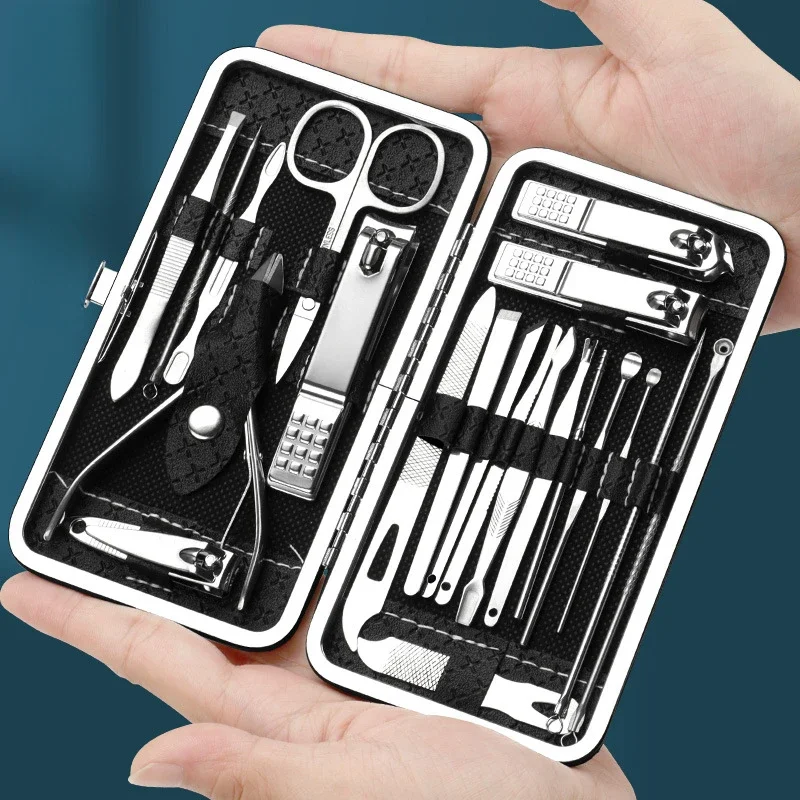 

19pcs Stainless Steel Nail Scissor Set Full Set Nail Clippers Household Cuticle Nipper Manicure Tools Nail Clippers