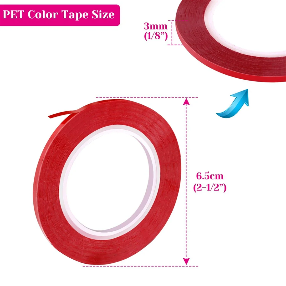 BISM1 6 рулонов ленты для белой доски 1/8, тонкая лента для белой доски, линия в тонкую полоску, художественная лента для сухого стирания, электрическая лента, 108 футов в рулоне