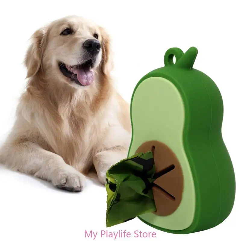 Silicone Avocado Shape Dog Poop Bag Dispenser Waste Bags Holder Dispensers Poop Bags Dogs Trash Pet Clean Outdoor Accessories