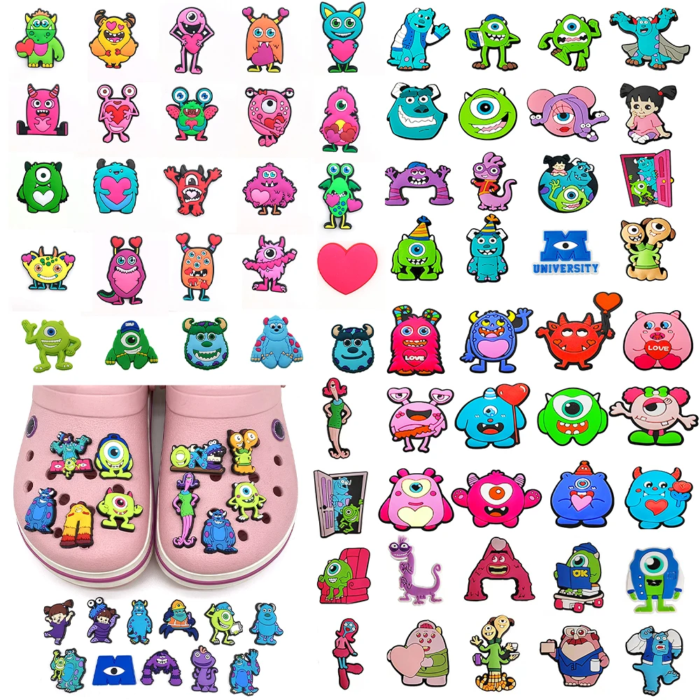 Potdemiel‌ Hot Sales Cartoon Monster Series PVC Shoe Charms Accessories Detachable DIY Shoe Decorations Buckle Creativity Gifts