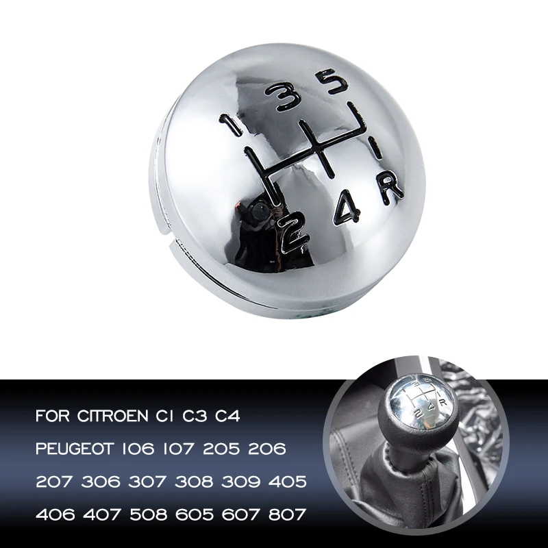 Car Gear Shift Knob Lever Stick Cap For Citroen C1 C3 C4 Peugeot 106 107 205 206 207 306 307 308 309 405 406 407 508 605 607 807